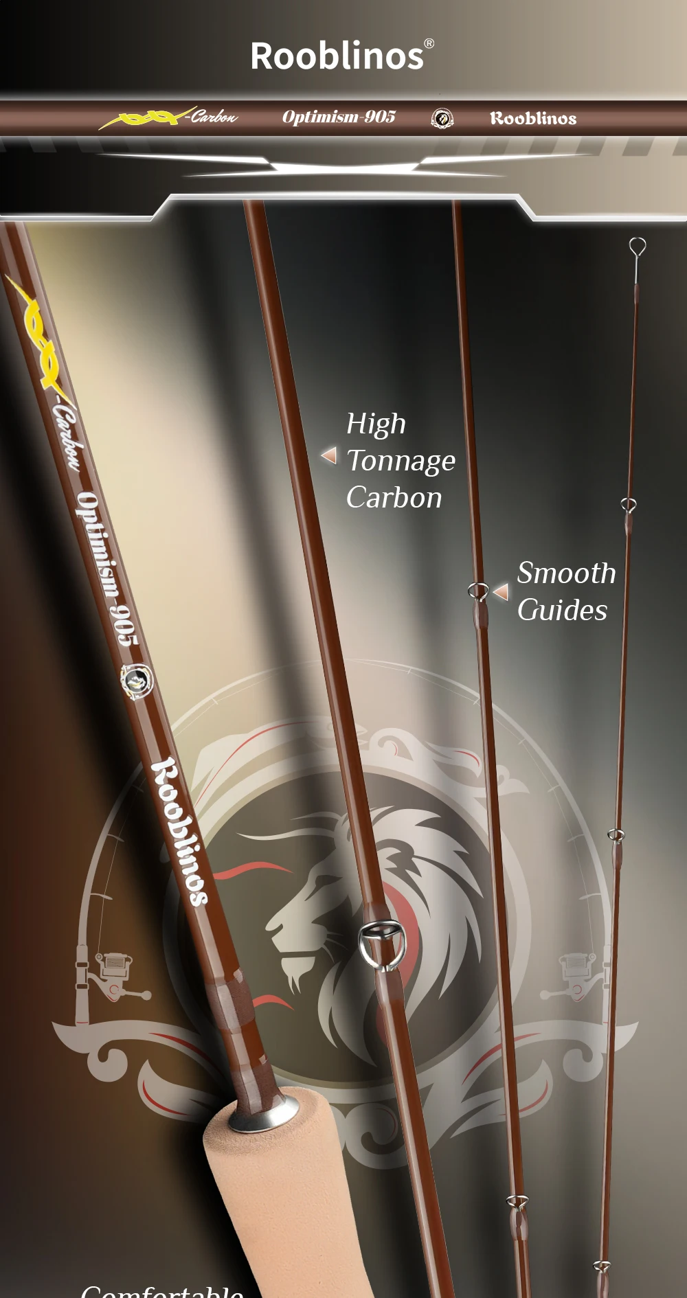 ROOBLINOS Fly Fishing Rod 4/5wt,9ft(2.7m)Ultra Lite,Carbon Rod,Freshwater Fly Rods,JIT,2026 New Fishing Rod
