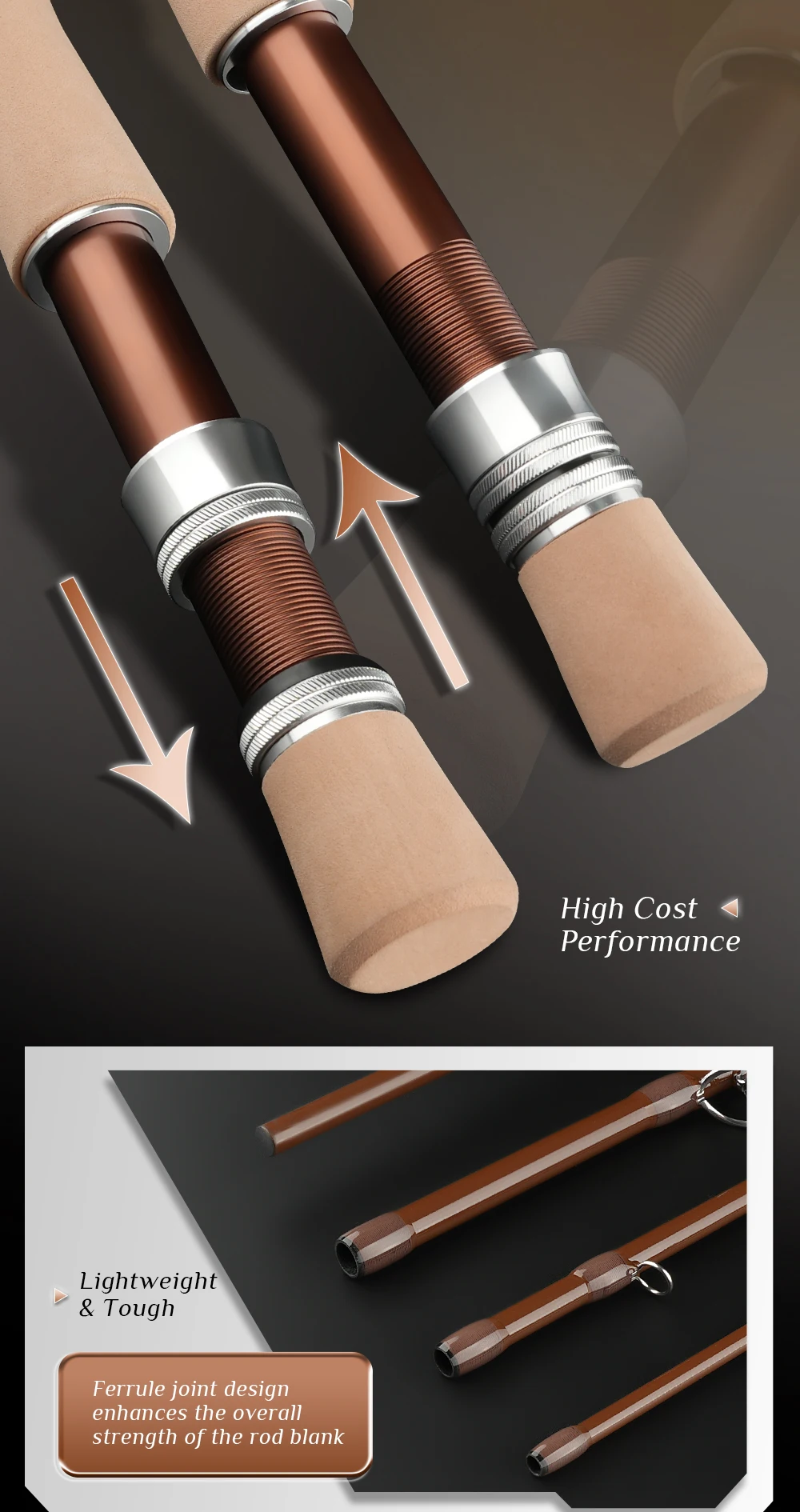 ROOBLINOS Fly Fishing Rod 4/5wt,9ft(2.7m)Ultra Lite,Carbon Rod,Freshwater Fly Rods,JIT,2026 New Fishing Rod