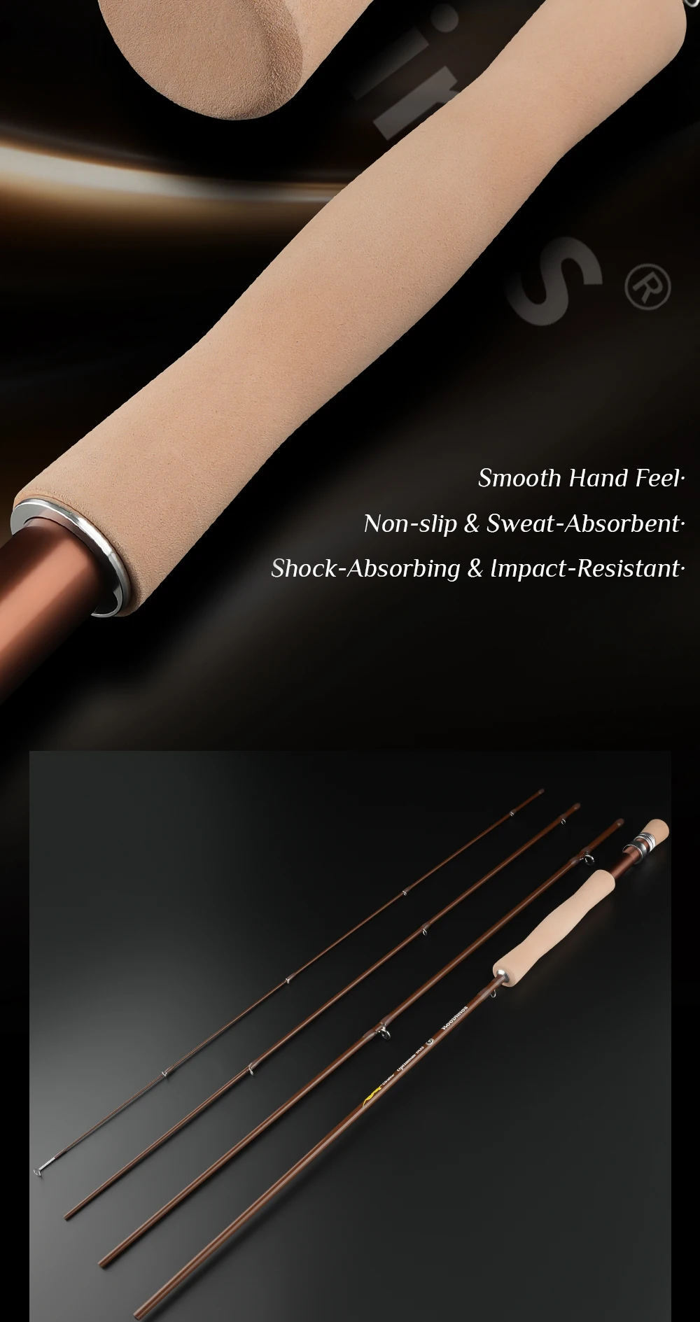 ROOBLINOS Fly Fishing Rod 4/5wt,9ft(2.7m)Ultra Lite,Carbon Rod,Freshwater Fly Rods,JIT,2026 New Fishing Rod