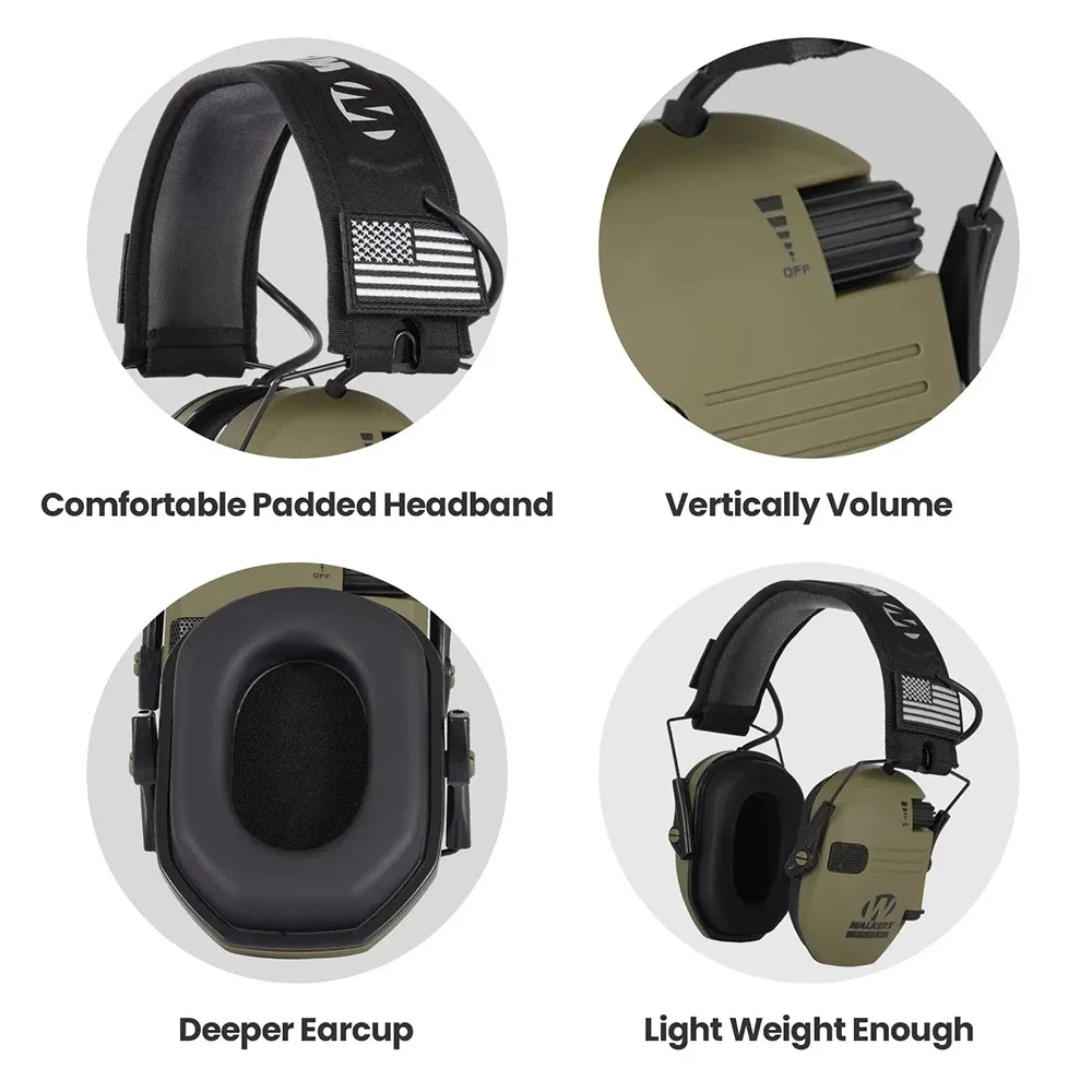 Tactical Electronic Shooting Hearing Protection Headset Earmuff Anti-noise Headphone Sound Amplification Foldable