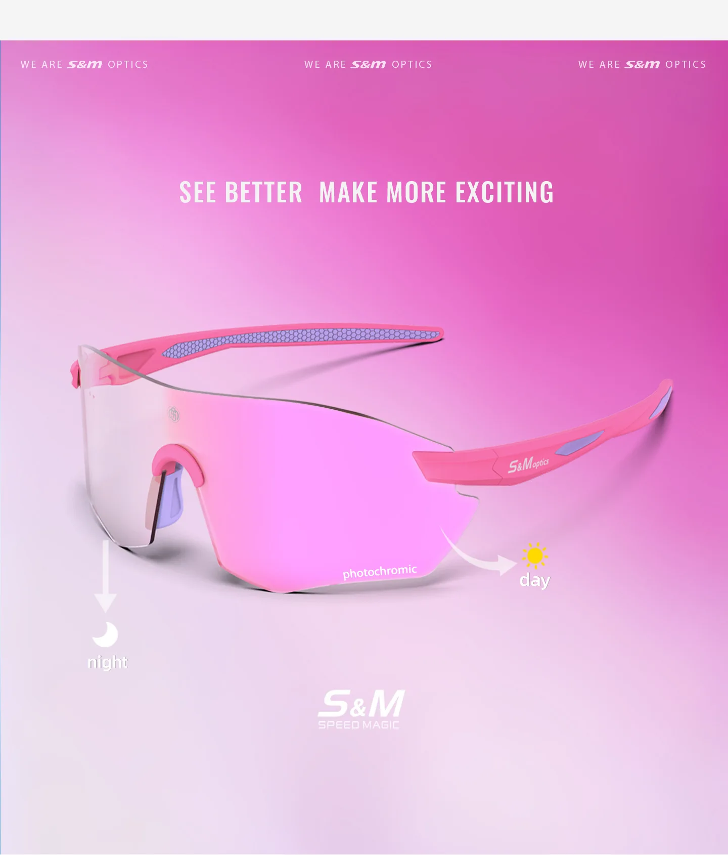 Photochromic Cycling Sunglasses Men Women UV400 Sports Goggles Running Outdoor Day Night Driving Hiking Marathon Eyewear