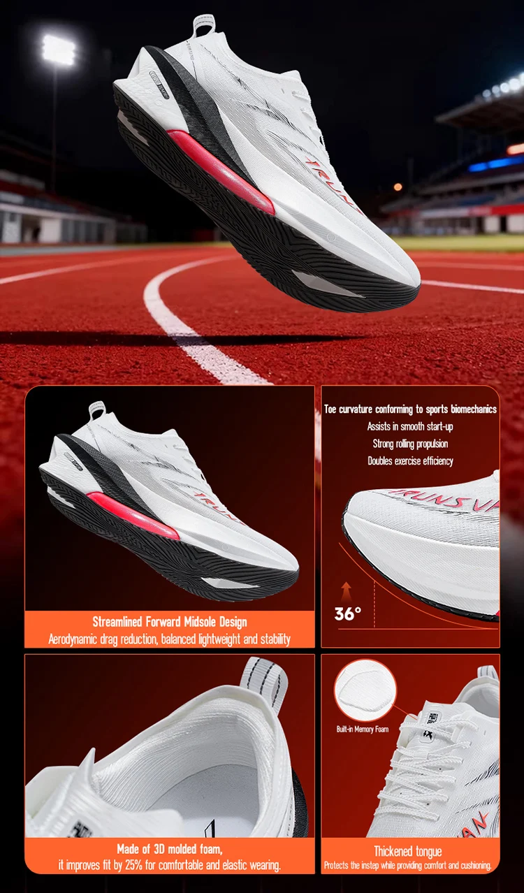 IRUNSVAN Men's Full Palm Carbon Plate Marathon Running Shoes Breathable And Comfortable Sports Shoes