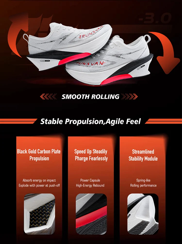 IRUNSVAN Men's Full Palm Carbon Plate Marathon Running Shoes Breathable And Comfortable Sports Shoes