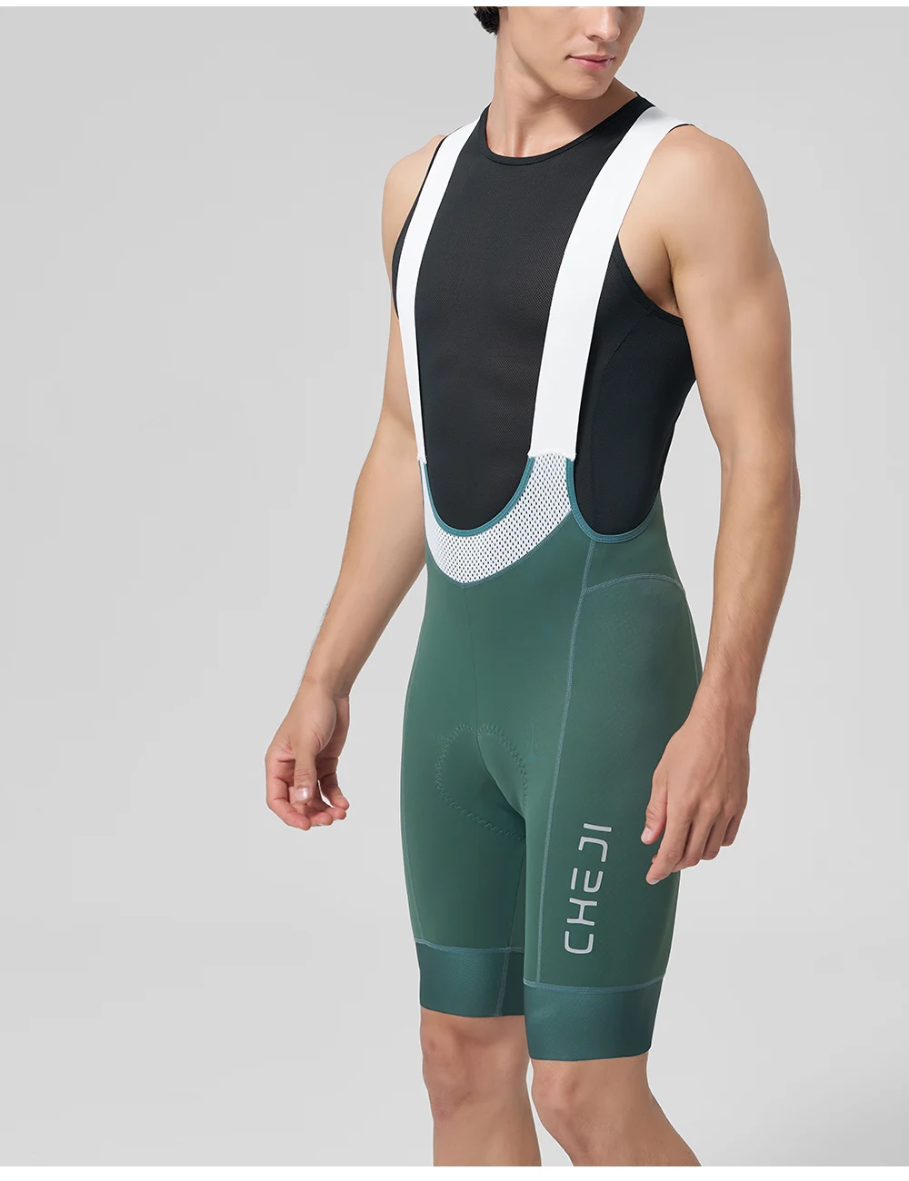 Cheji Men's Cycling Bib Shorts with Anti-slip Webbing Comfortable Cycling Underwear Breathable Cycling Underwear