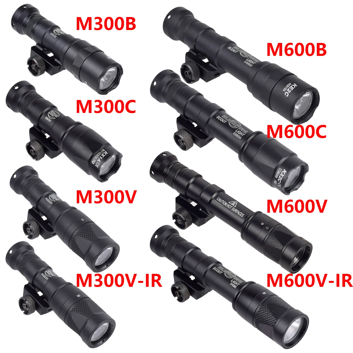 SureFire M600 M600B M600C M600V M600V-IR M300 M300B M300C M300V M300V-IR Tacitcal Airsoft Flashlight Scout LED Light