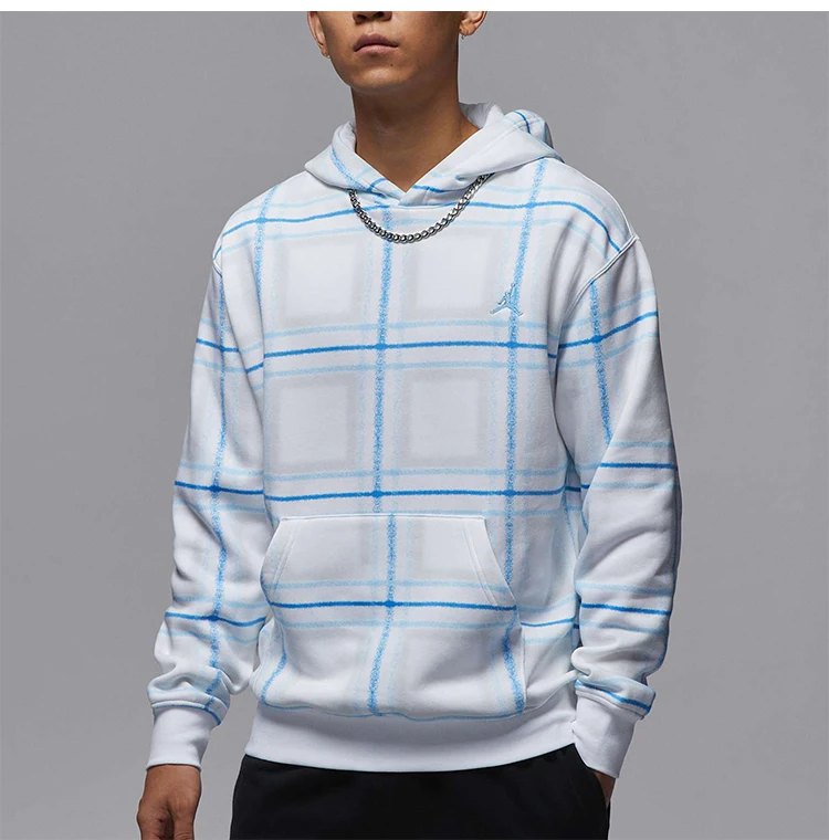 Nike genuine JORDAN Men's Plaid Warm Outdoor Sport Sweatshirt FV7459-100