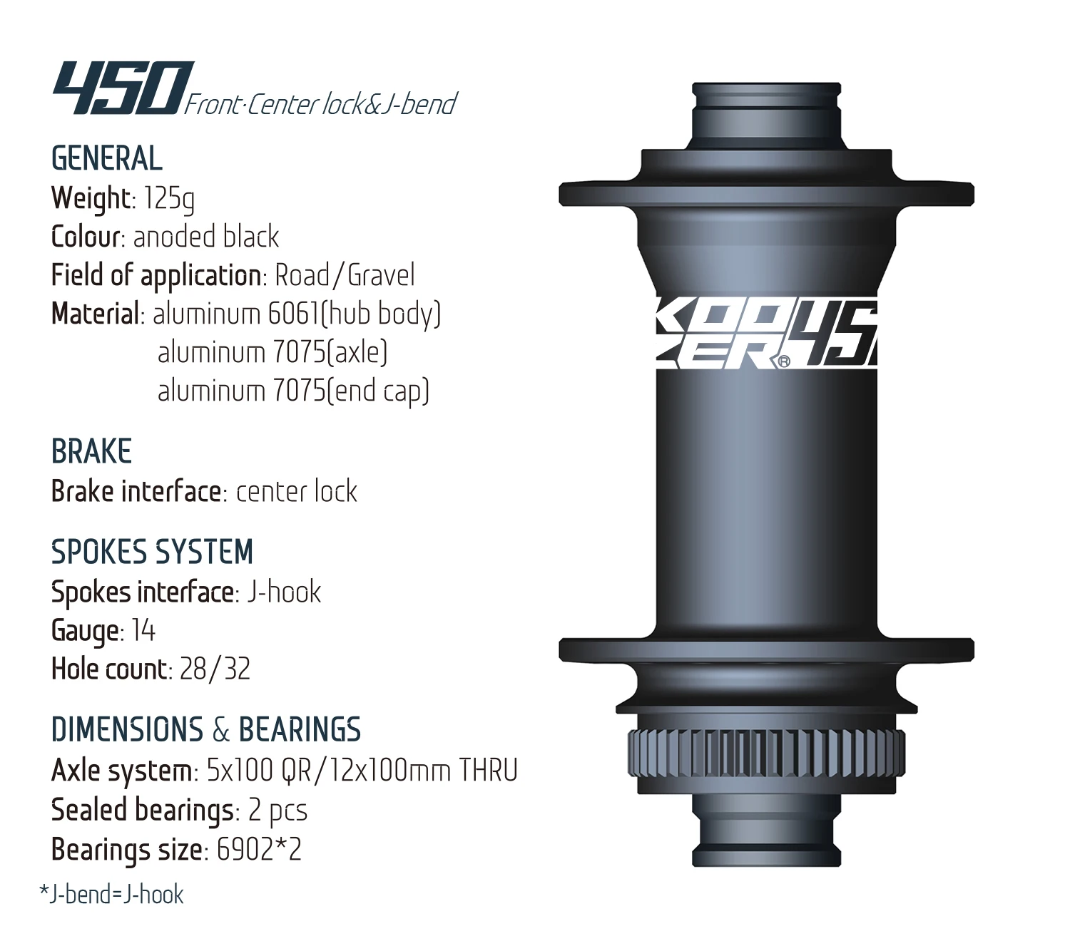 Koozer 450 Road/Gravel 32H 28 Holes MSR HGR XDR 8-12s 5x100 5x135mm QR 12x100 12x142mm Thru Bike Parts Center Lock Bicycle Hubs