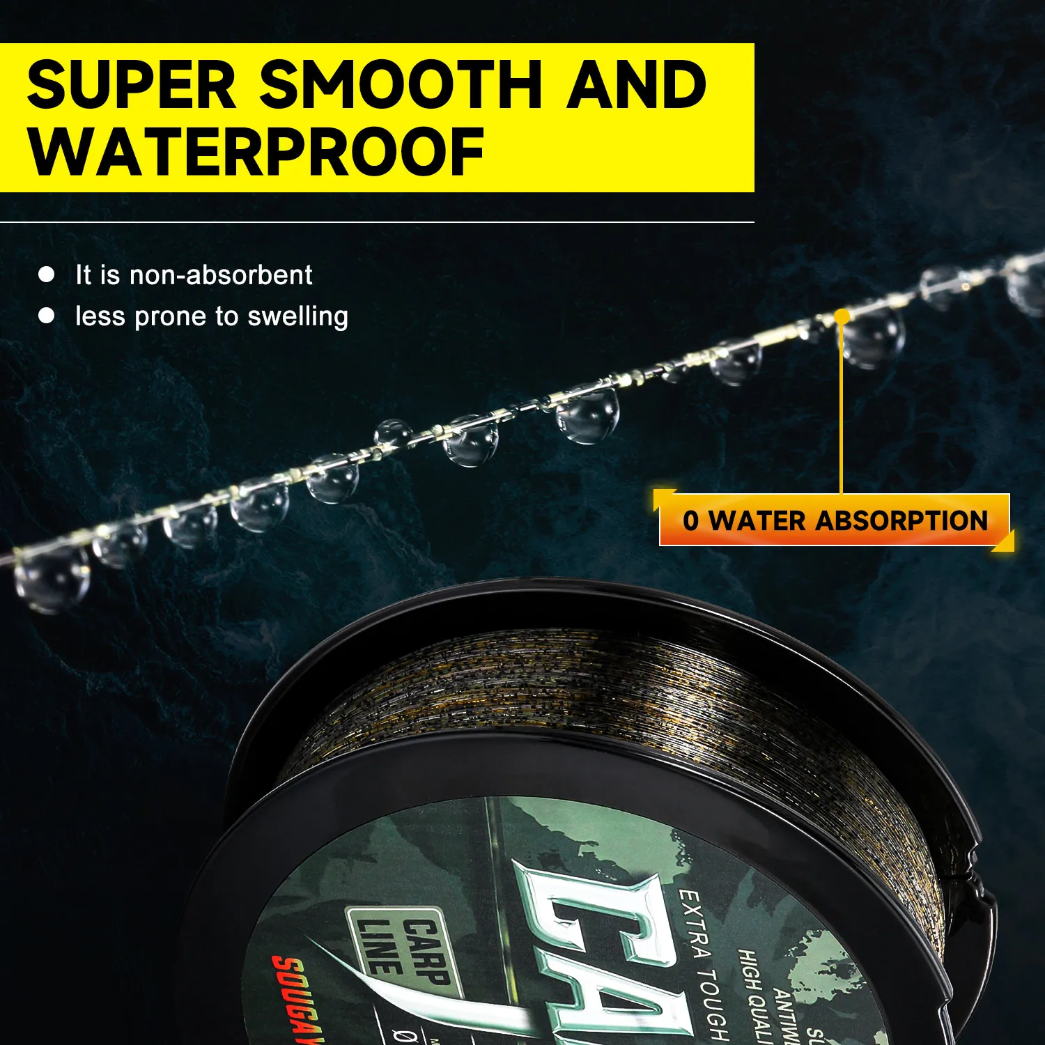 Sougayilang Carp Fishing Line 1000m Nylon Monofilament Line 14-24lb Max Drag Powerful Nylon Line for Carp Fishing