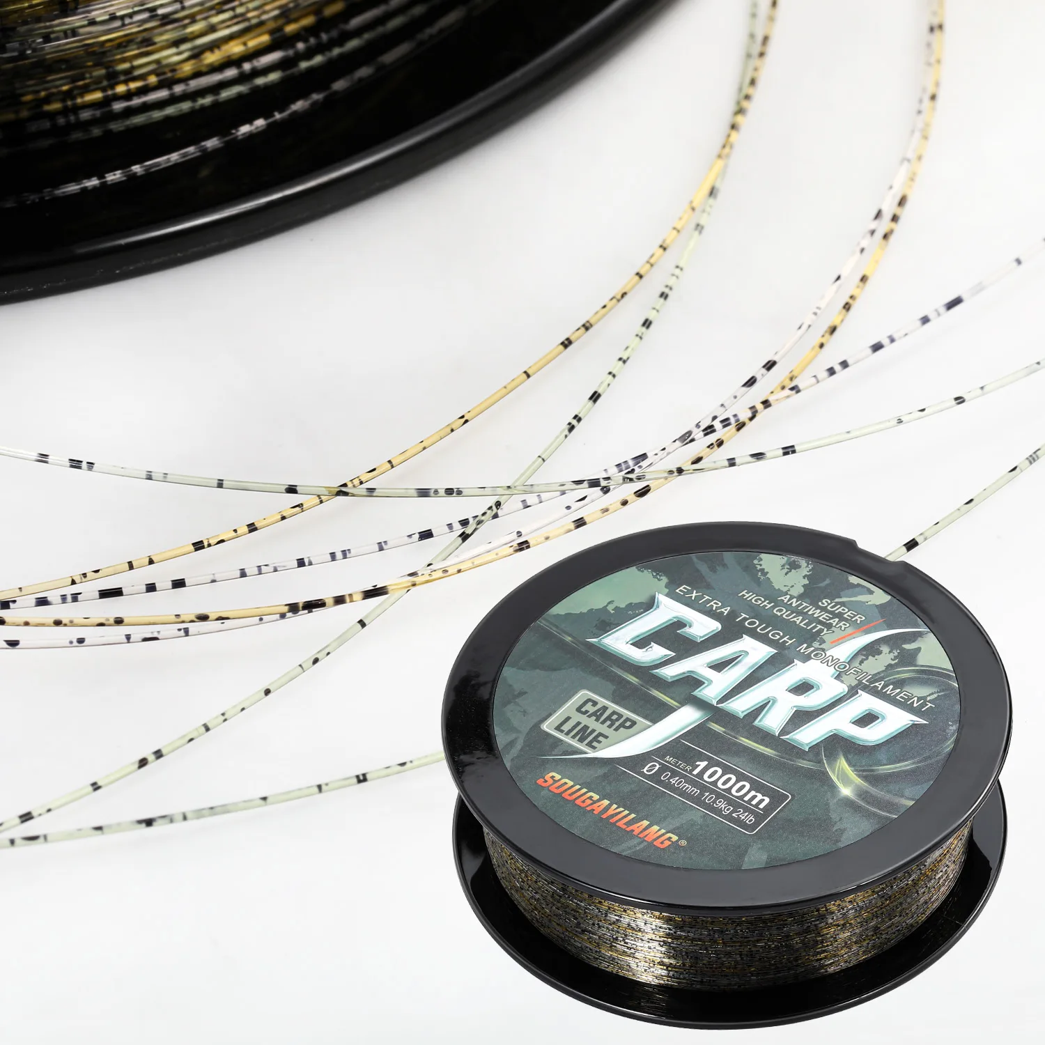 Sougayilang Carp Fishing Line 1000m Nylon Monofilament Line 14-24lb Max Drag Powerful Nylon Line for Carp Fishing