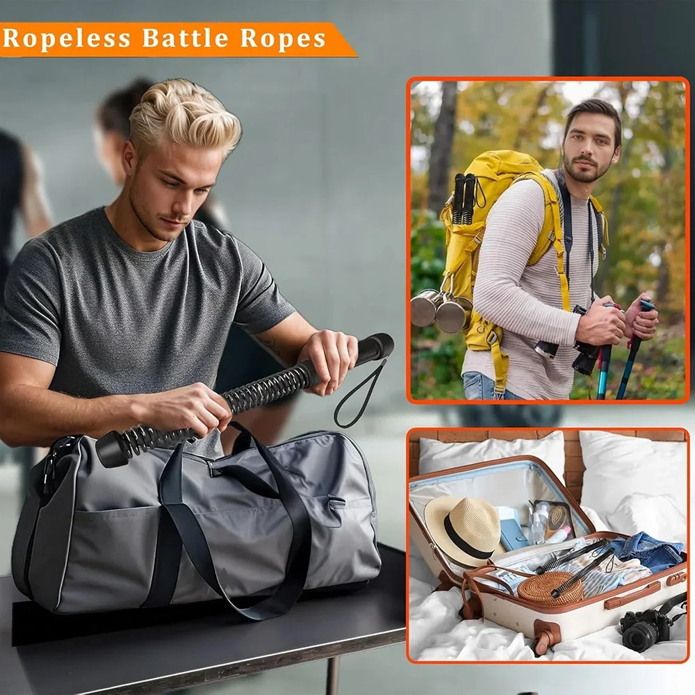 Connectable Power Twister Bar Ropeless Battle Rope Arm Strength Trainer Home Workout Fitness Equipment