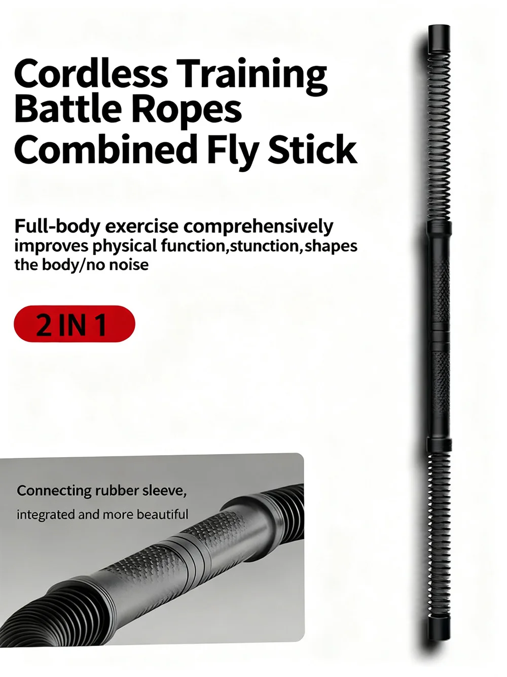Connectable Power Twister Bar Ropeless Battle Rope Arm Strength Trainer Home Workout Fitness Equipment