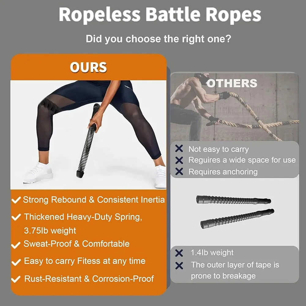 Connectable Power Twister Bar Ropeless Battle Rope Arm Strength Trainer Home Workout Fitness Equipment
