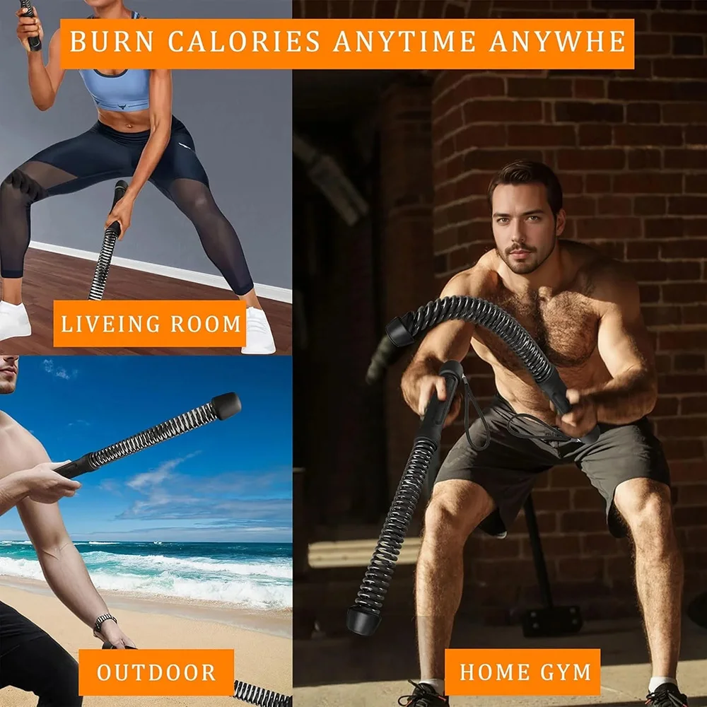 Connectable Power Twister Bar Ropeless Battle Rope Arm Strength Trainer Home Workout Fitness Equipment