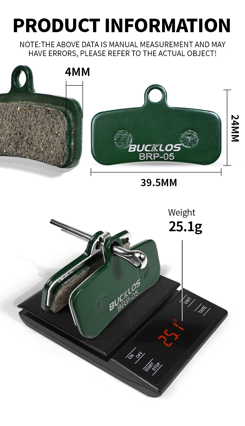 25 Pairs BUCKLOS BRP-05 Bike Disc Brake Pads Ceramic Resin Bicycle Hydraulic Brake Pads for SHIMANO D02S N03A Bicycle Brake Pads
