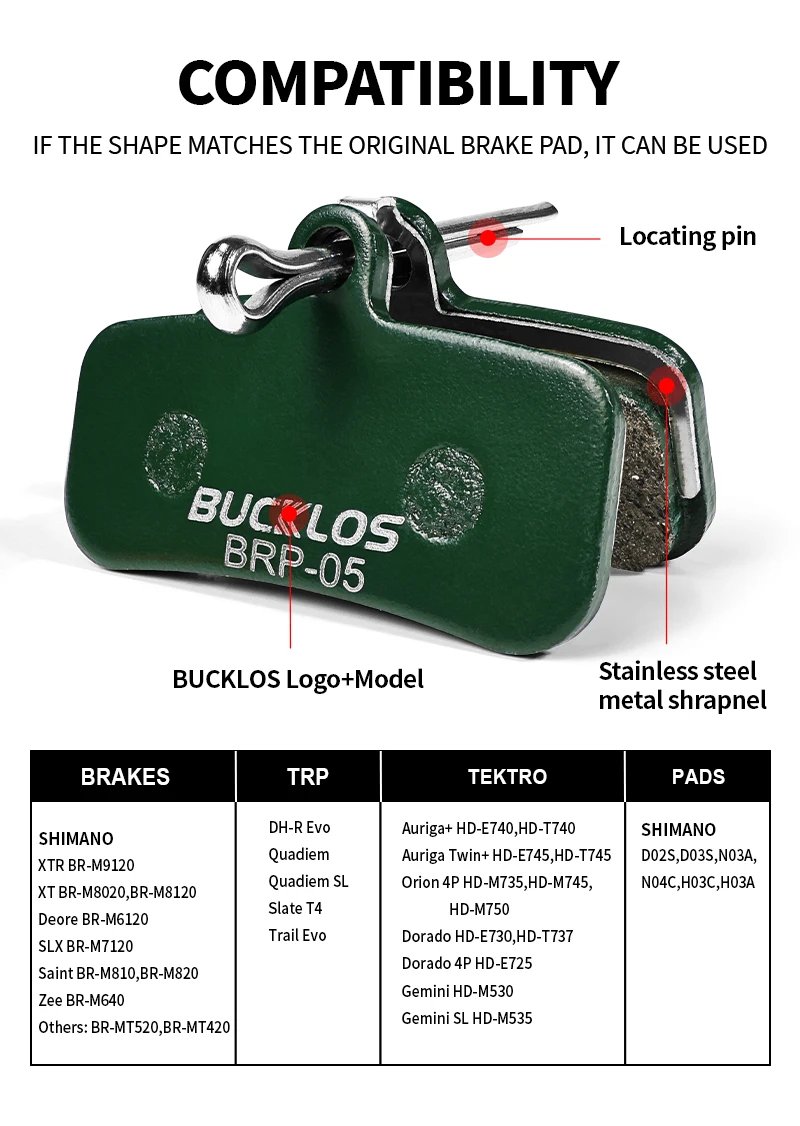 25 Pairs BUCKLOS BRP-05 Bike Disc Brake Pads Ceramic Resin Bicycle Hydraulic Brake Pads for SHIMANO D02S N03A Bicycle Brake Pads