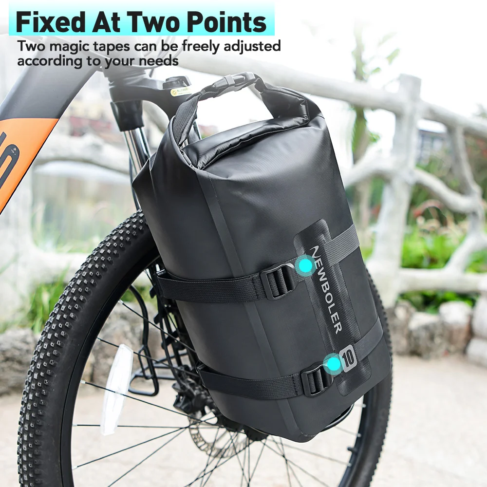 Gravel Bike Aluminum Alloy Bicycle Luggage Carrier Big 10L Capacity Waterproof Travel Bike Bag Bicycle Rear Seat Bag Bikepacking
