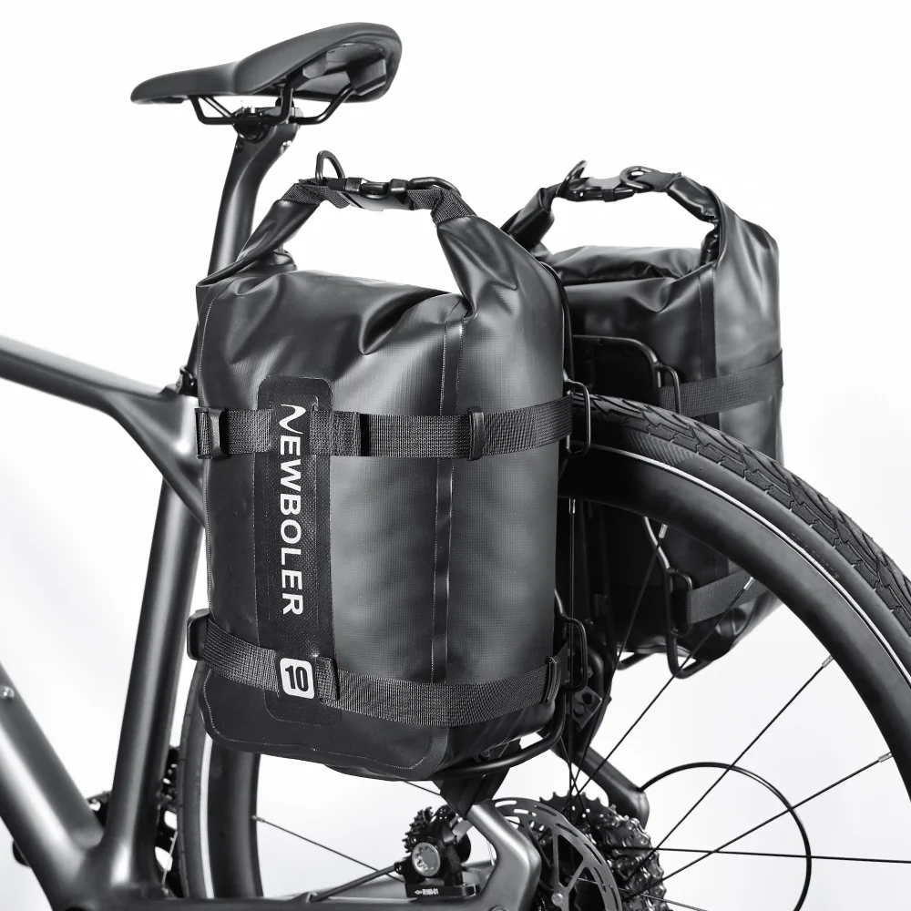 Gravel Bike Aluminum Alloy Bicycle Luggage Carrier Big 10L Capacity Waterproof Travel Bike Bag Bicycle Rear Seat Bag Bikepacking