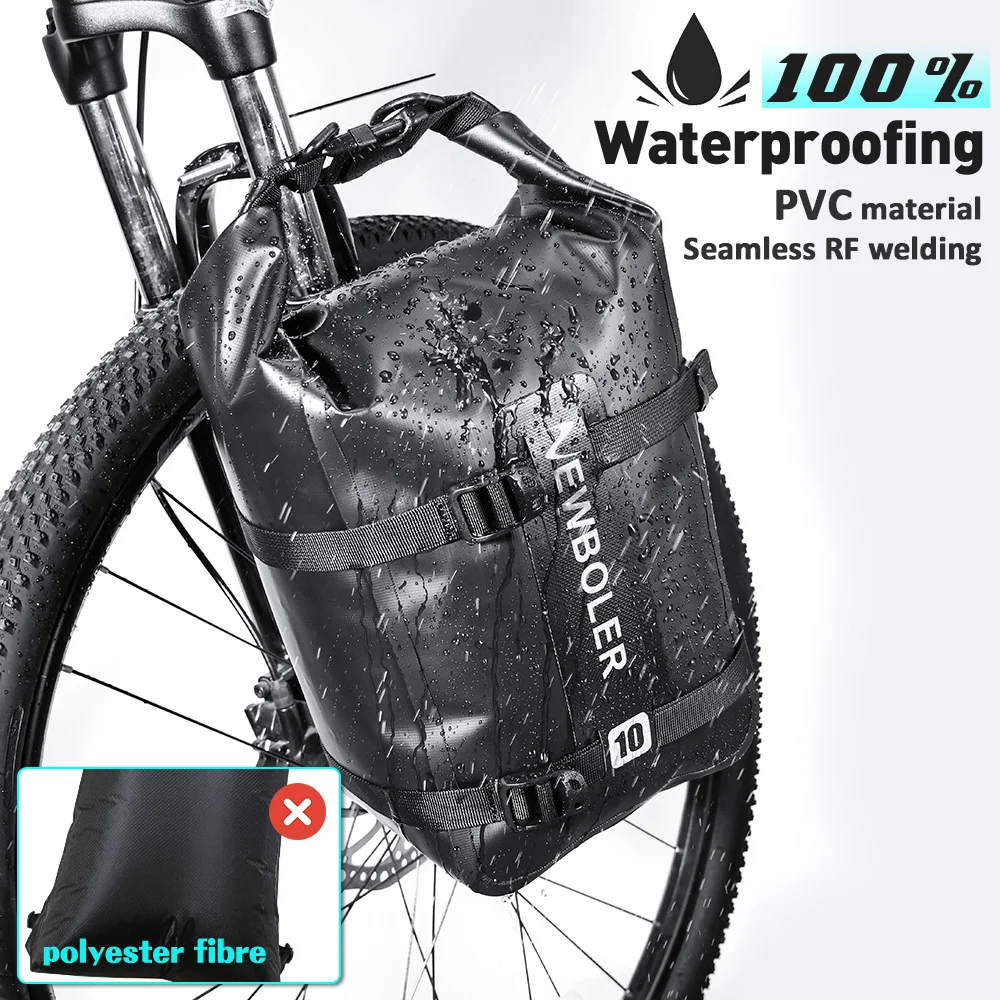 Gravel Bike Aluminum Alloy Bicycle Luggage Carrier Big 10L Capacity Waterproof Travel Bike Bag Bicycle Rear Seat Bag Bikepacking