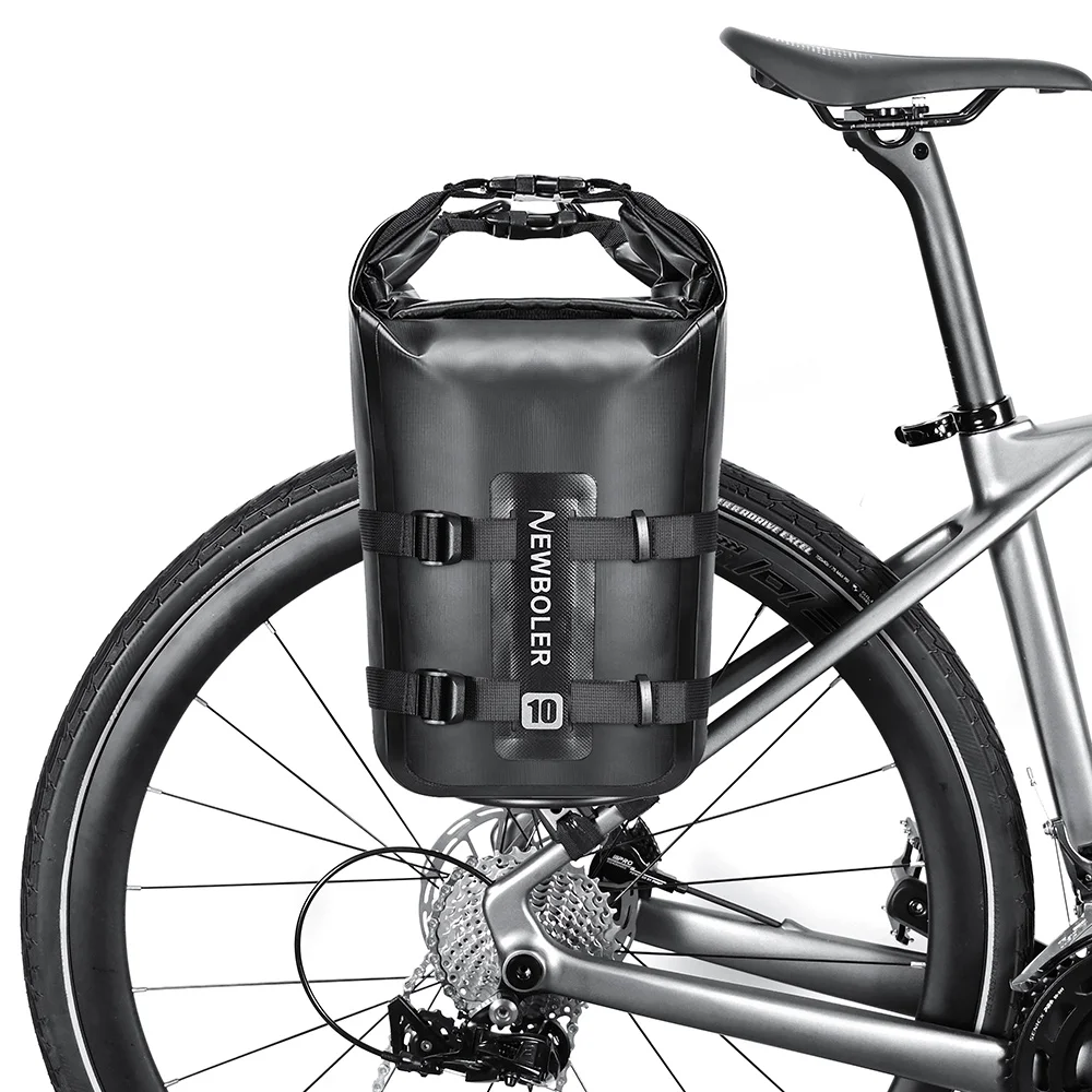 Gravel Bike Aluminum Alloy Bicycle Luggage Carrier Big 10L Capacity Waterproof Travel Bike Bag Bicycle Rear Seat Bag Bikepacking
