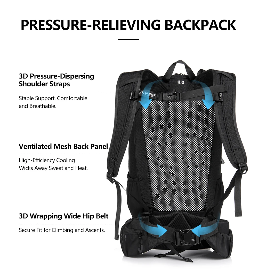 Widesea Camping Climbing Backpacks Sports Waterproof Shoulder Bag Tool Accessories Travel Backpack Camping Equipment Supplies