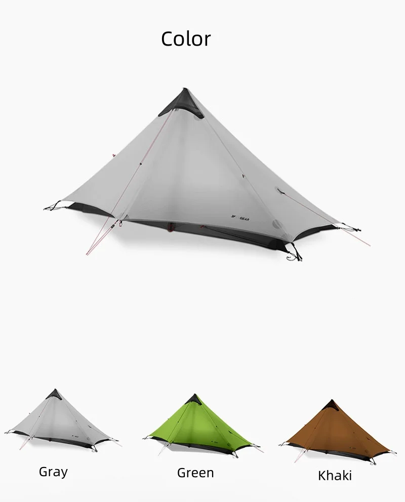 3F UL Gear 2026 Lanshan 1P Tent Outdoor Camping 15D SilNylon Tent Ultralight 760g Waterproof Poleless Tent Trekking Backpacking