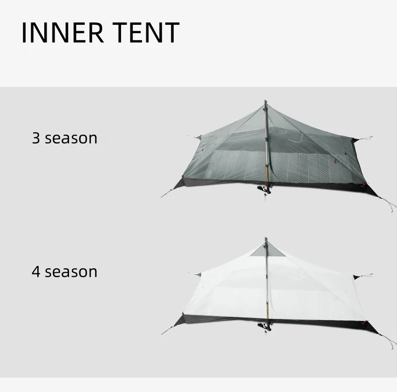 3F UL Gear 2026 Lanshan 1P Tent Outdoor Camping 15D SilNylon Tent Ultralight 760g Waterproof Poleless Tent Trekking Backpacking