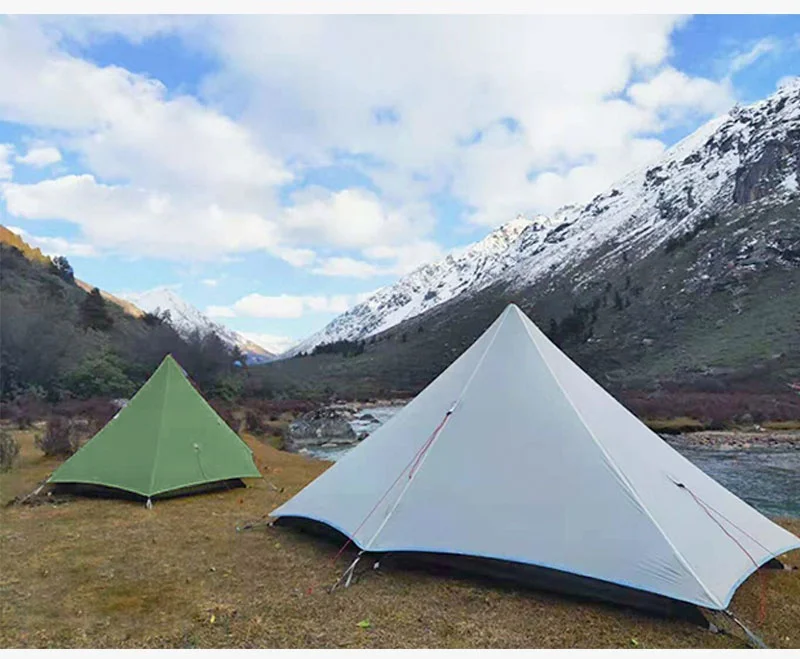 3F UL Gear 2026 Lanshan 1P Tent Outdoor Camping 15D SilNylon Tent Ultralight 760g Waterproof Poleless Tent Trekking Backpacking