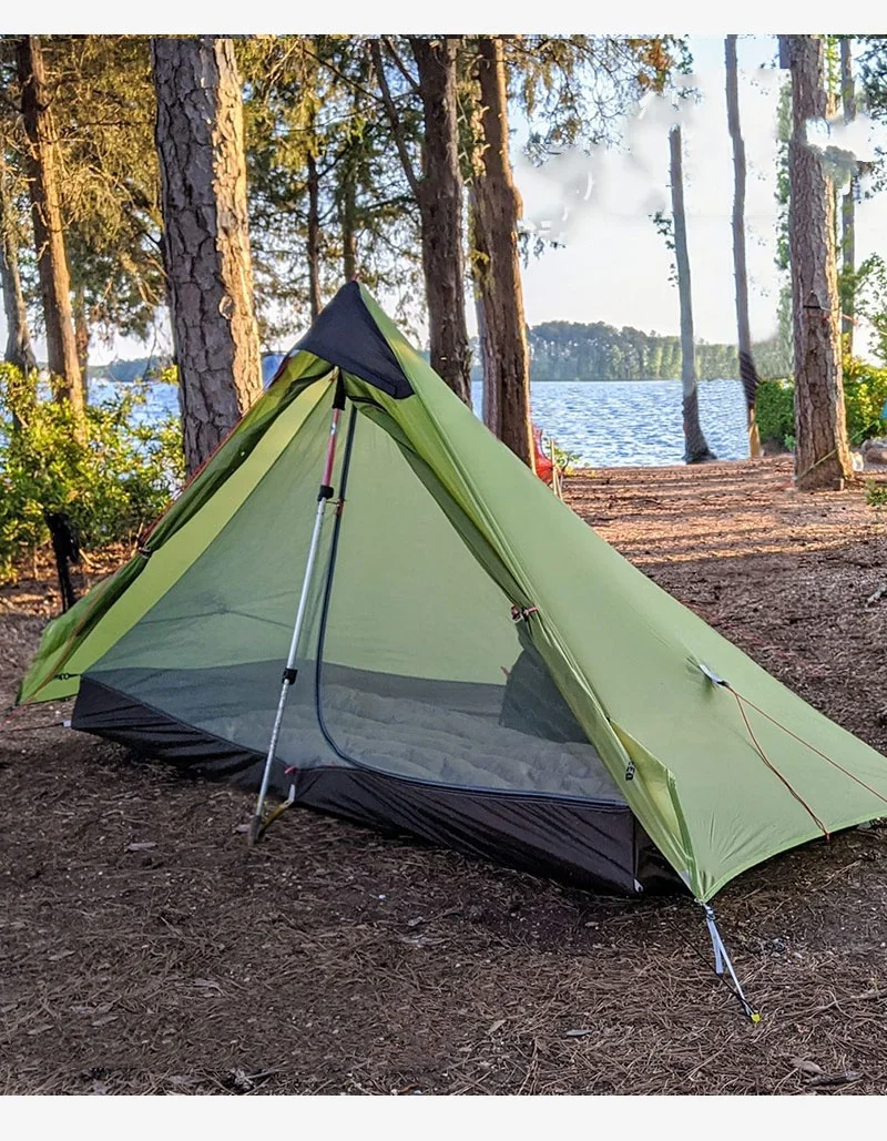 3F UL Gear 2026 Lanshan 1P Tent Outdoor Camping 15D SilNylon Tent Ultralight 760g Waterproof Poleless Tent Trekking Backpacking