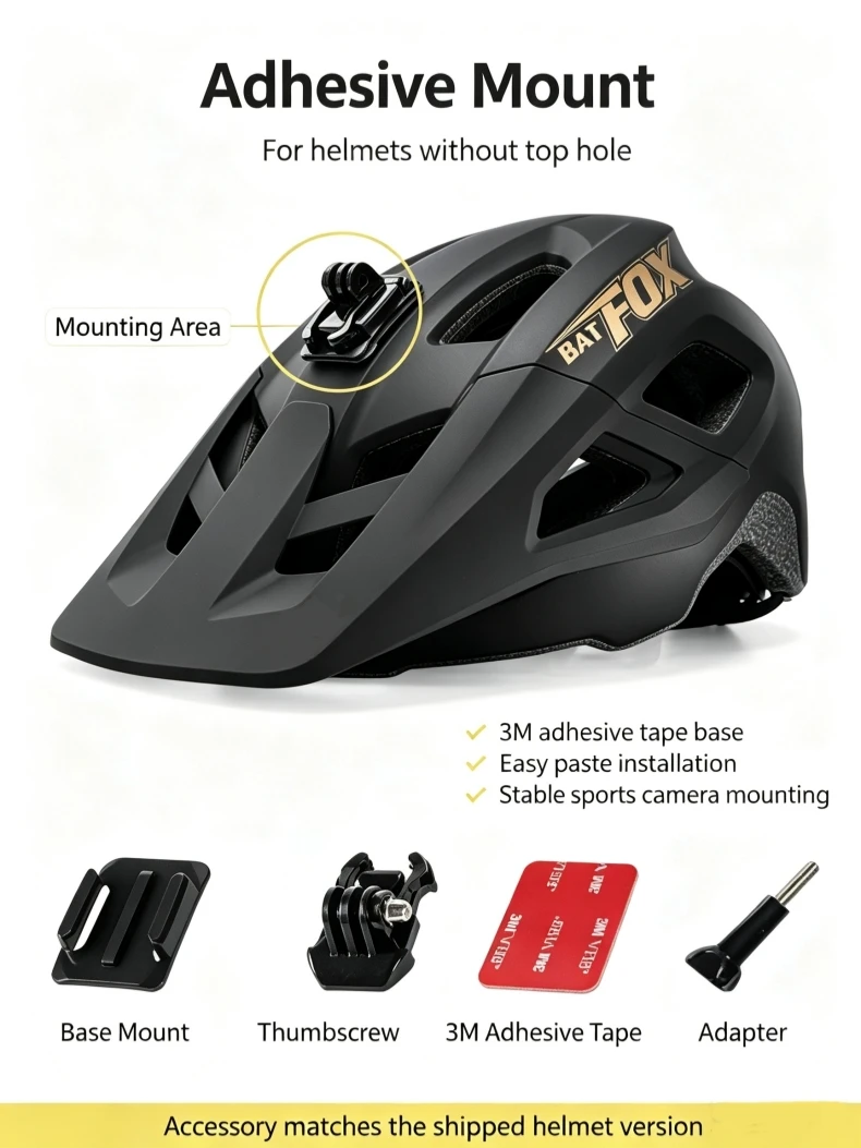 BATFOX Mountain Bike Helmet Can Install a Sports Camera Electric Cycling Gear Safety Cap for Men Women Bat Fox MTB Bicycle Helme