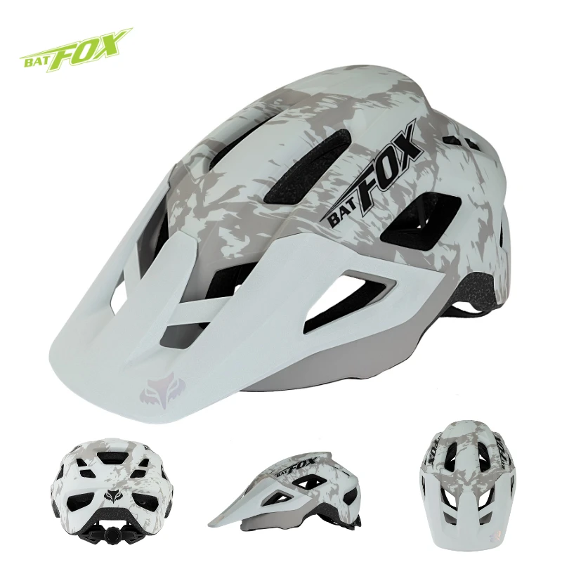 BATFOX Mountain Bike Helmet Can Install a Sports Camera Electric Cycling Gear Safety Cap for Men Women Bat Fox MTB Bicycle Helme