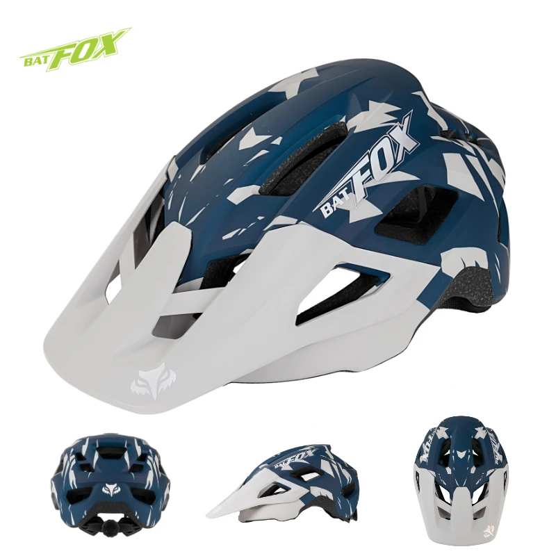BATFOX Mountain Bike Helmet Can Install a Sports Camera Electric Cycling Gear Safety Cap for Men Women Bat Fox MTB Bicycle Helme