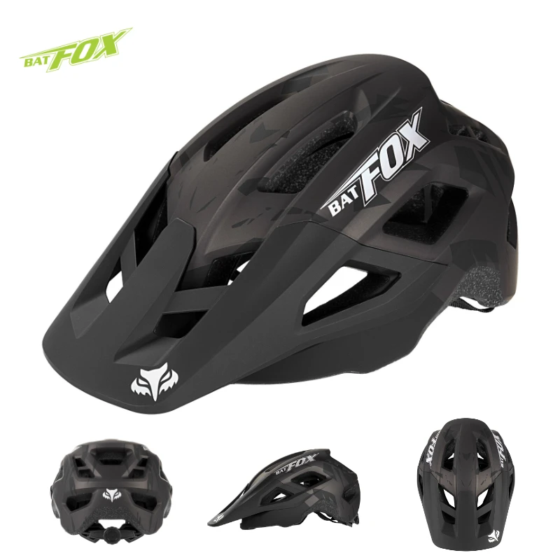 BATFOX Mountain Bike Helmet Can Install a Sports Camera Electric Cycling Gear Safety Cap for Men Women Bat Fox MTB Bicycle Helme