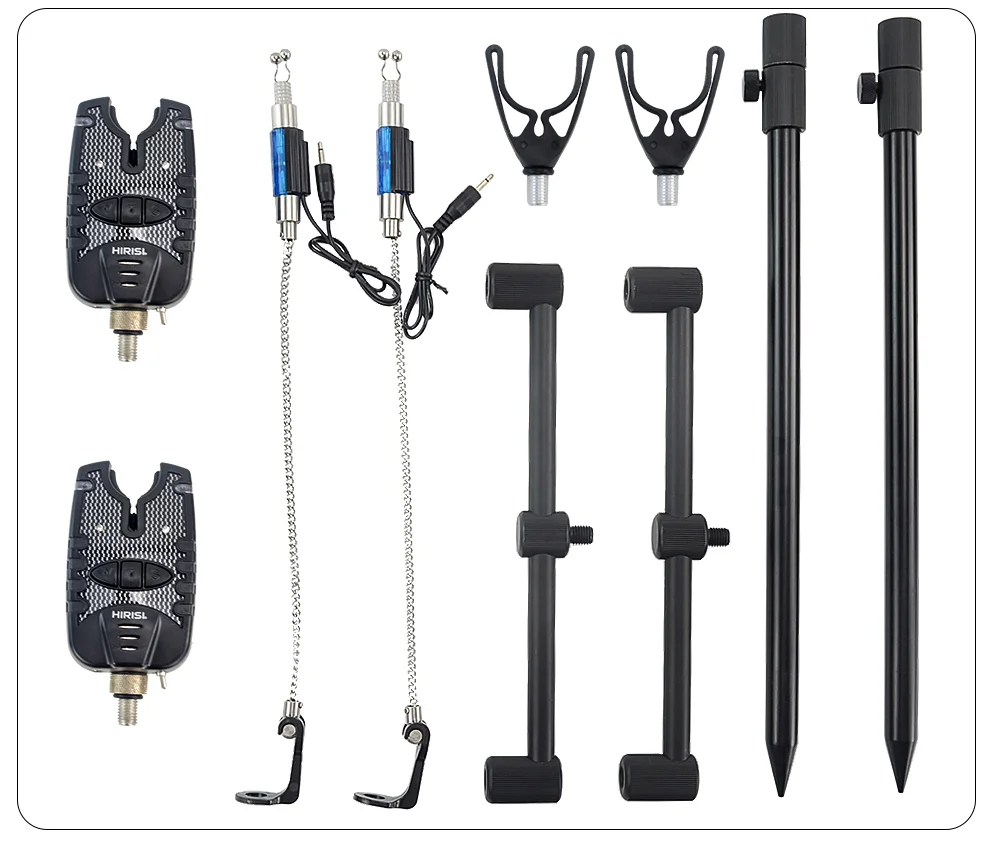 Hirisi Carp Fishing Bite Alarm Set And Swingers Fishing Rod Pod Holder Bank Stick Buzz Bar Carp fishing equipment