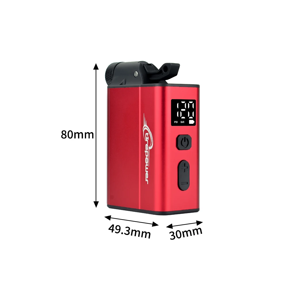 Electric Bike Air Pump Fast Inflation with Gauge 120PSI Tire Inflator Aluminum Alloy Pump with Presta & Schrader & Clik Valve