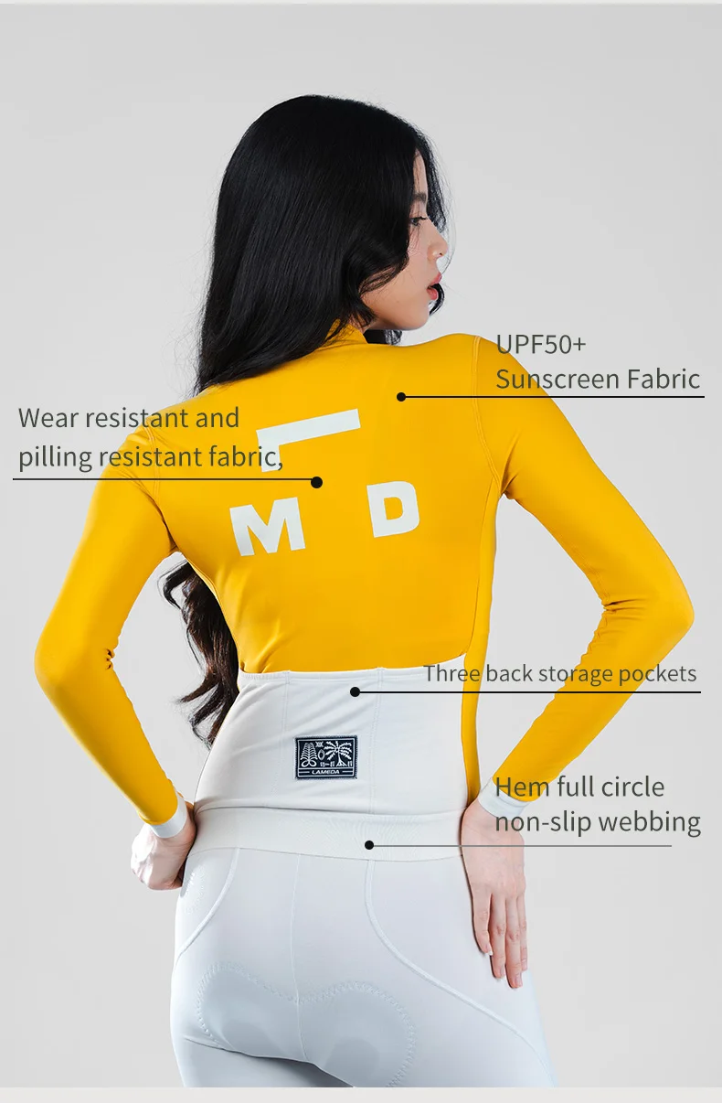 LAMEDA Professional Fleece Cycling Jersey for Women Thermal MTB Clothing Bicycle Jersey for Road Bike Riding in Autumn Winter