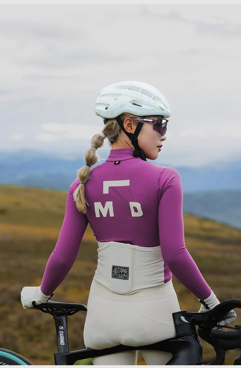LAMEDA Professional Fleece Cycling Jersey for Women Thermal MTB Clothing Bicycle Jersey for Road Bike Riding in Autumn Winter
