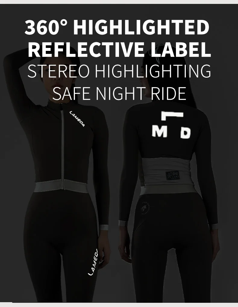 LAMEDA Professional Fleece Cycling Jersey for Women Thermal MTB Clothing Bicycle Jersey for Road Bike Riding in Autumn Winter