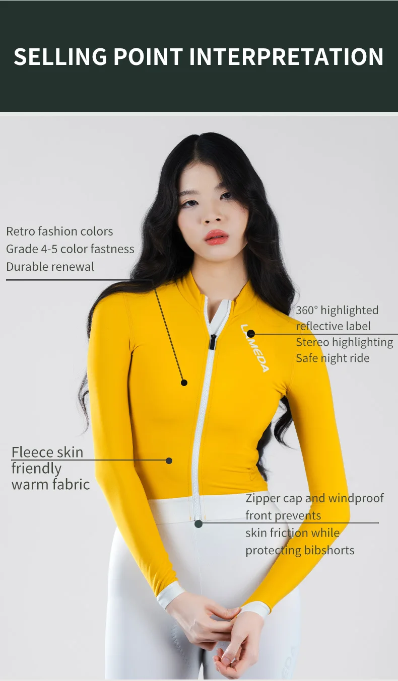 LAMEDA Professional Fleece Cycling Jersey for Women Thermal MTB Clothing Bicycle Jersey for Road Bike Riding in Autumn Winter