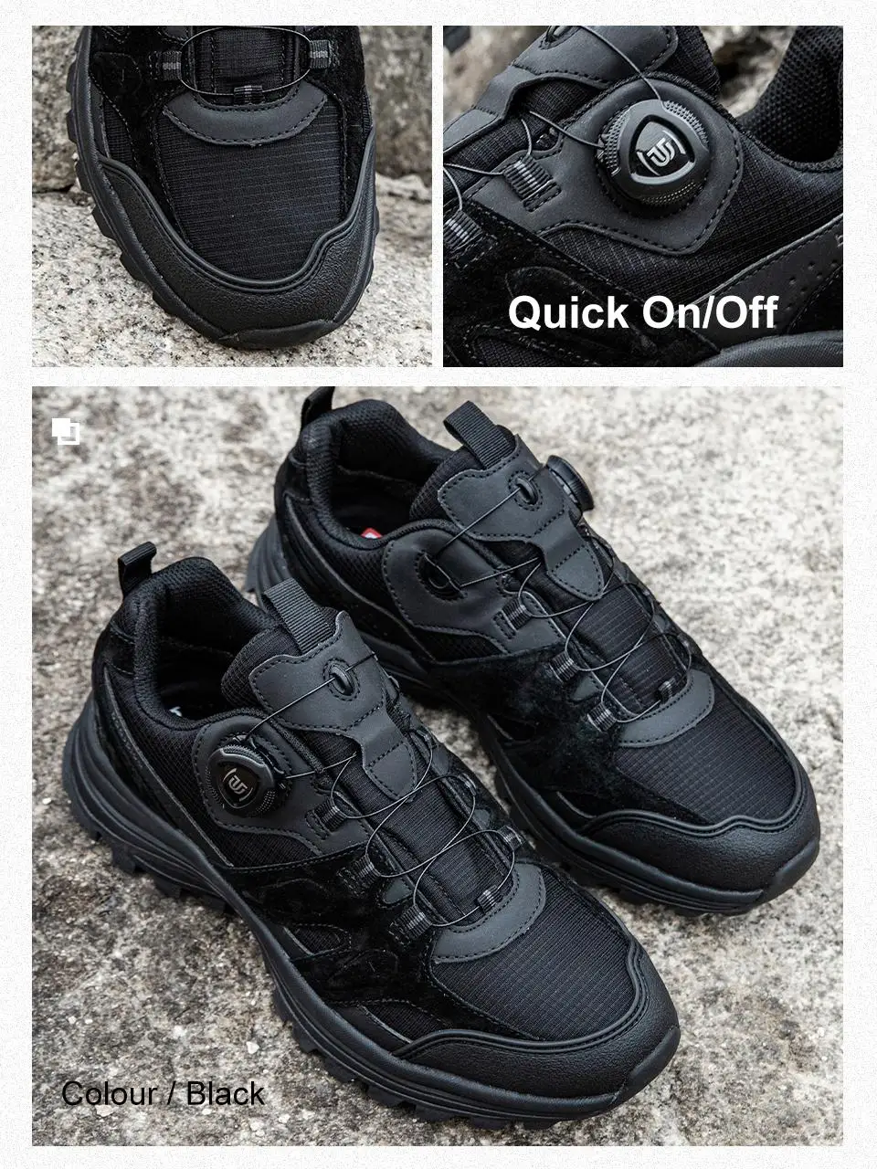 Baasploa Men Hiking Shoes Non-Slip Wear Resistant Outdoor Climbing Walking Shoes for Men Comfort Inner Cotton Outdoor Sneakers