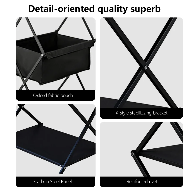 TARKA Camping New Storage Rack Three-Layer Shelf Folding Storage Rack For Outdoor Barbecue Storage Rack Multifunctional Shelf