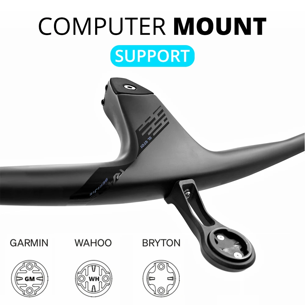 RACE Full Carbon Fibre Internal Cable Integrated Cockpit -17°,50mm-90mm MTB/Cross Handlebar For XC With Mount,Steerer 28.6mm
