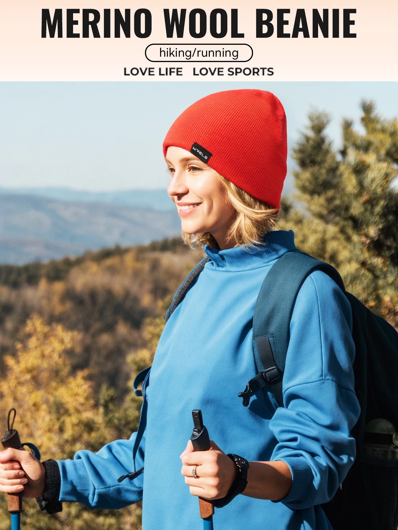 WRELS Merino Wool Beanie for Men Women Soft Fisherman Beanie Warm Knitted Winter Hat Watch Cap Skullie for Cold Weather