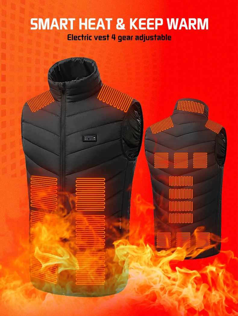26 Areas Men's Heated Vest Jacket Heated Winter Women's Heated Jacket Thermal Vest Warmer Outdoor Sports Camping Hiking Jacket