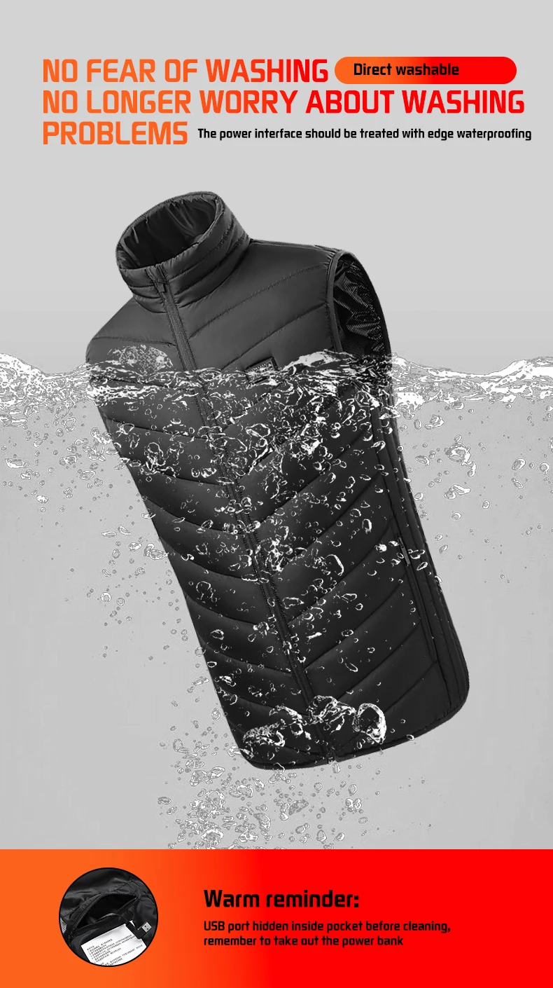 26 Areas Men's Heated Vest Jacket Heated Winter Women's Heated Jacket Thermal Vest Warmer Outdoor Sports Camping Hiking Jacket
