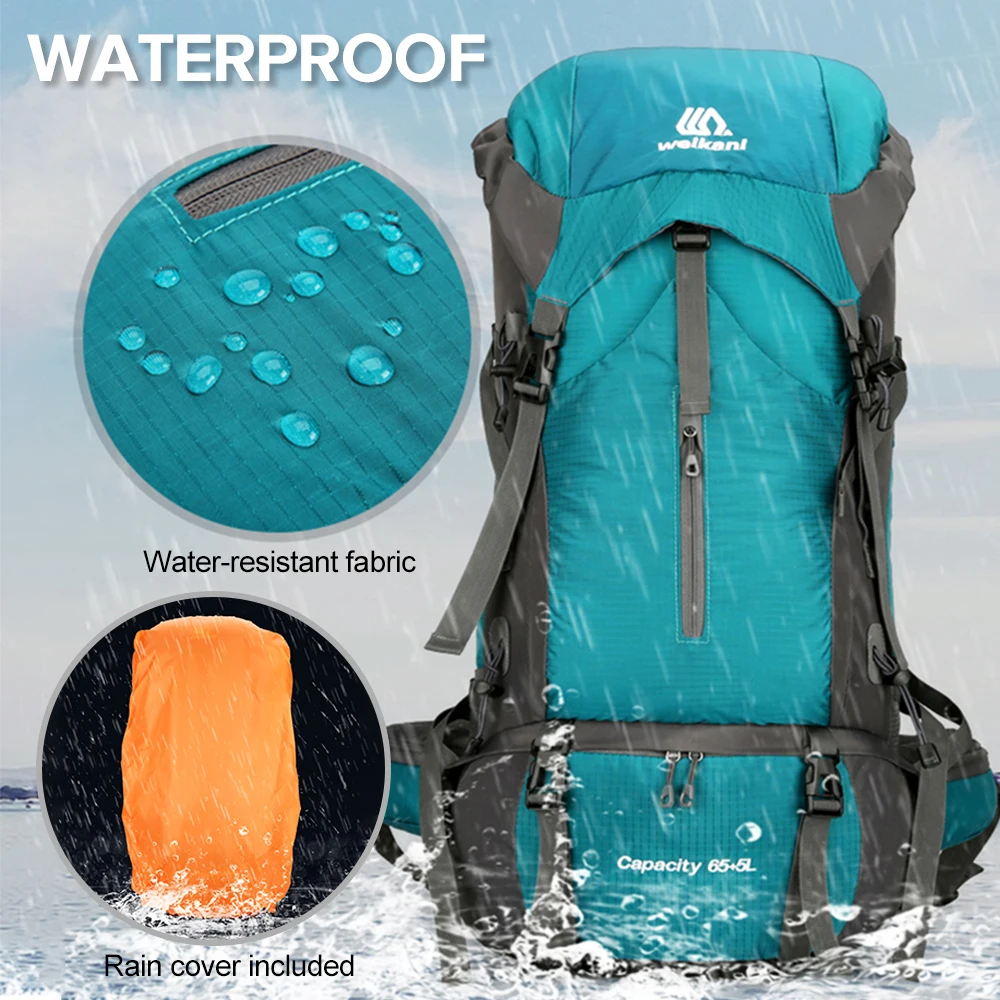 70L Hiking Backpack Camping Climbing Rucksack Travel Trekking Rucksack Mountaineering Bag Outdoor Sports Backpack Waterproof