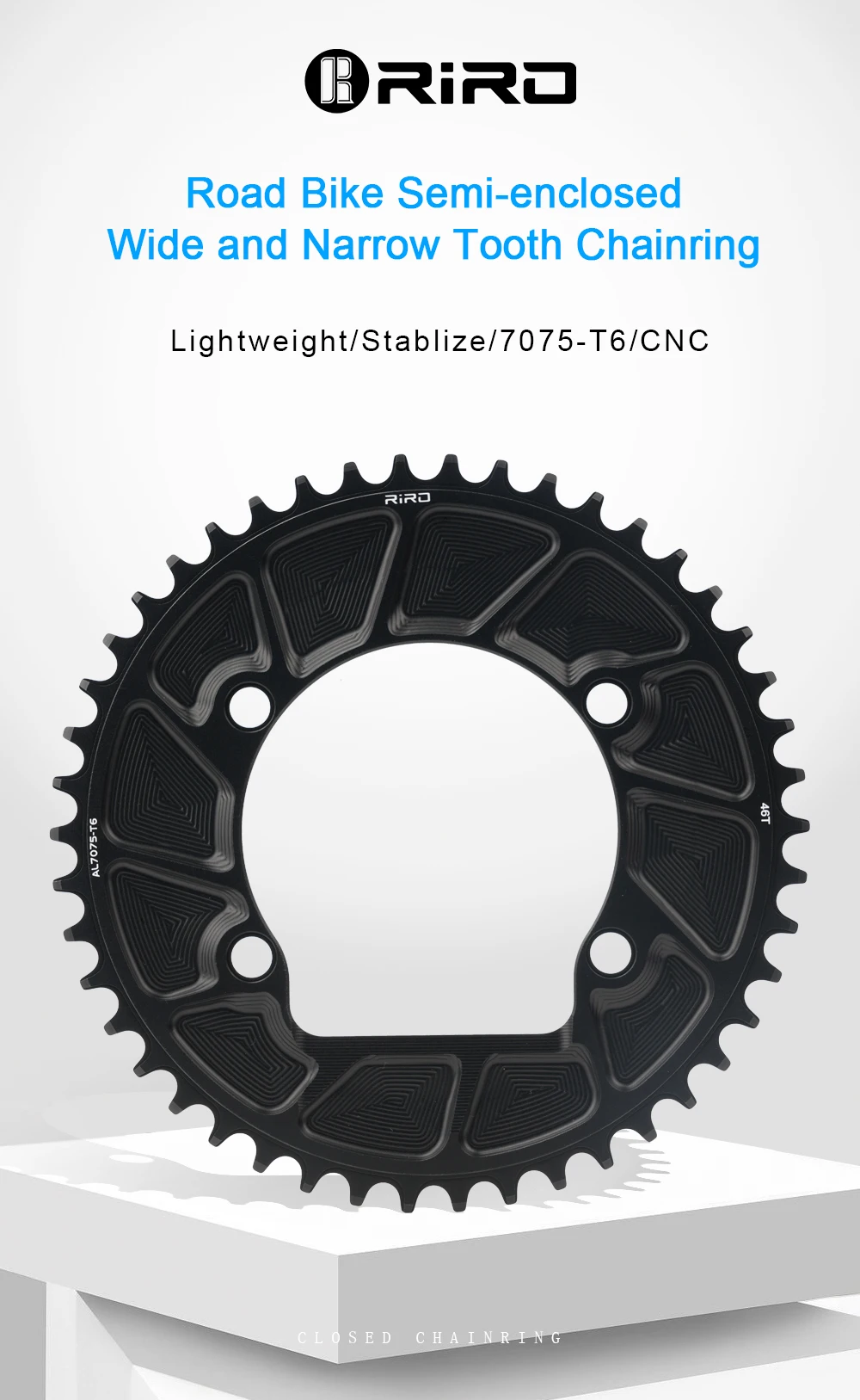 RIRO Bicycle 110BCD Chainwheel for R7000 R8000 R9100 Aluminum Bicycle Double Chainring 50-34/52-36/53-39/54-40T Bike Chainwheel