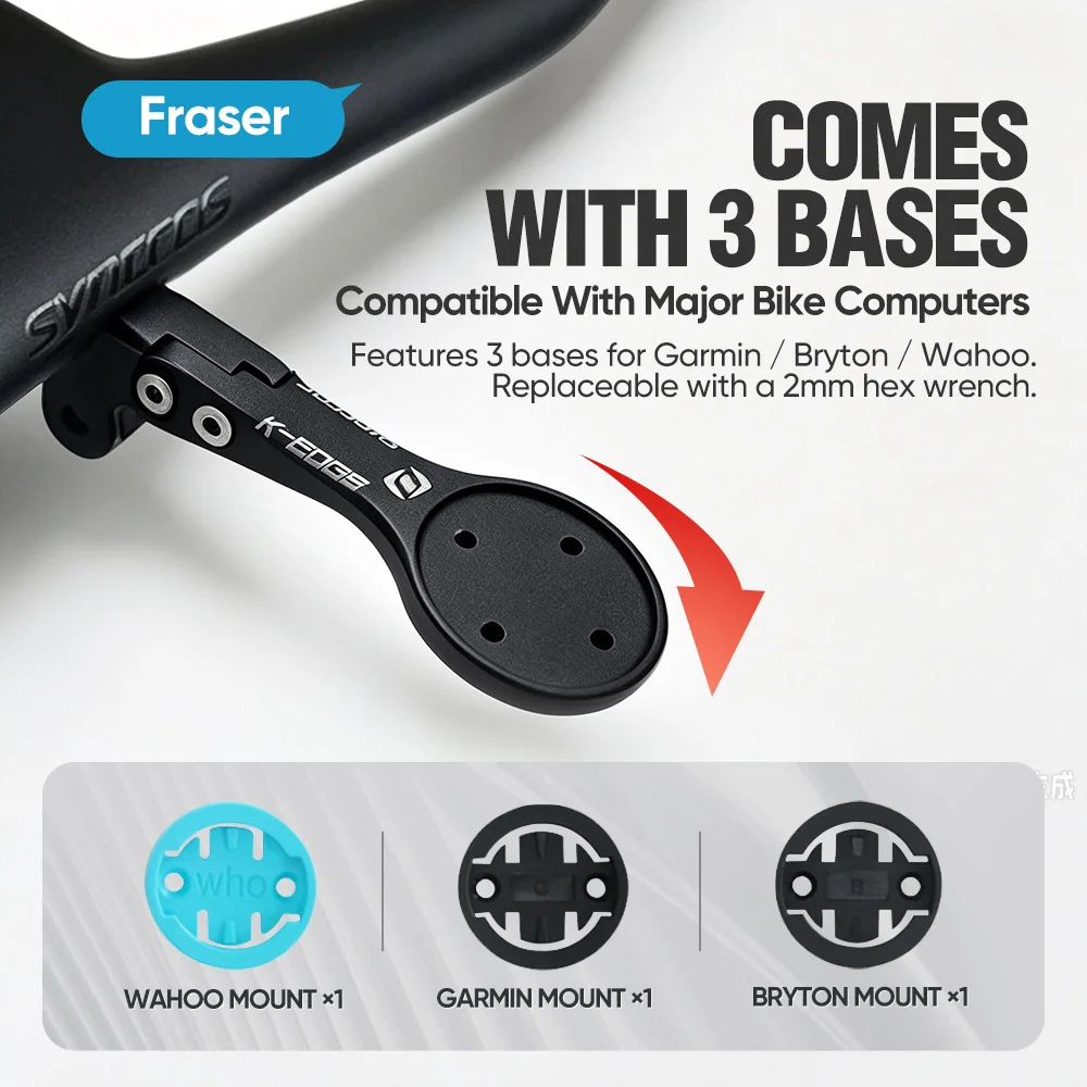 Aluminum Alloy Computer Mount for Syncros Fraser or Creston IC Cockpits GoPro/Garmin/Bryton/Wahoo Mount