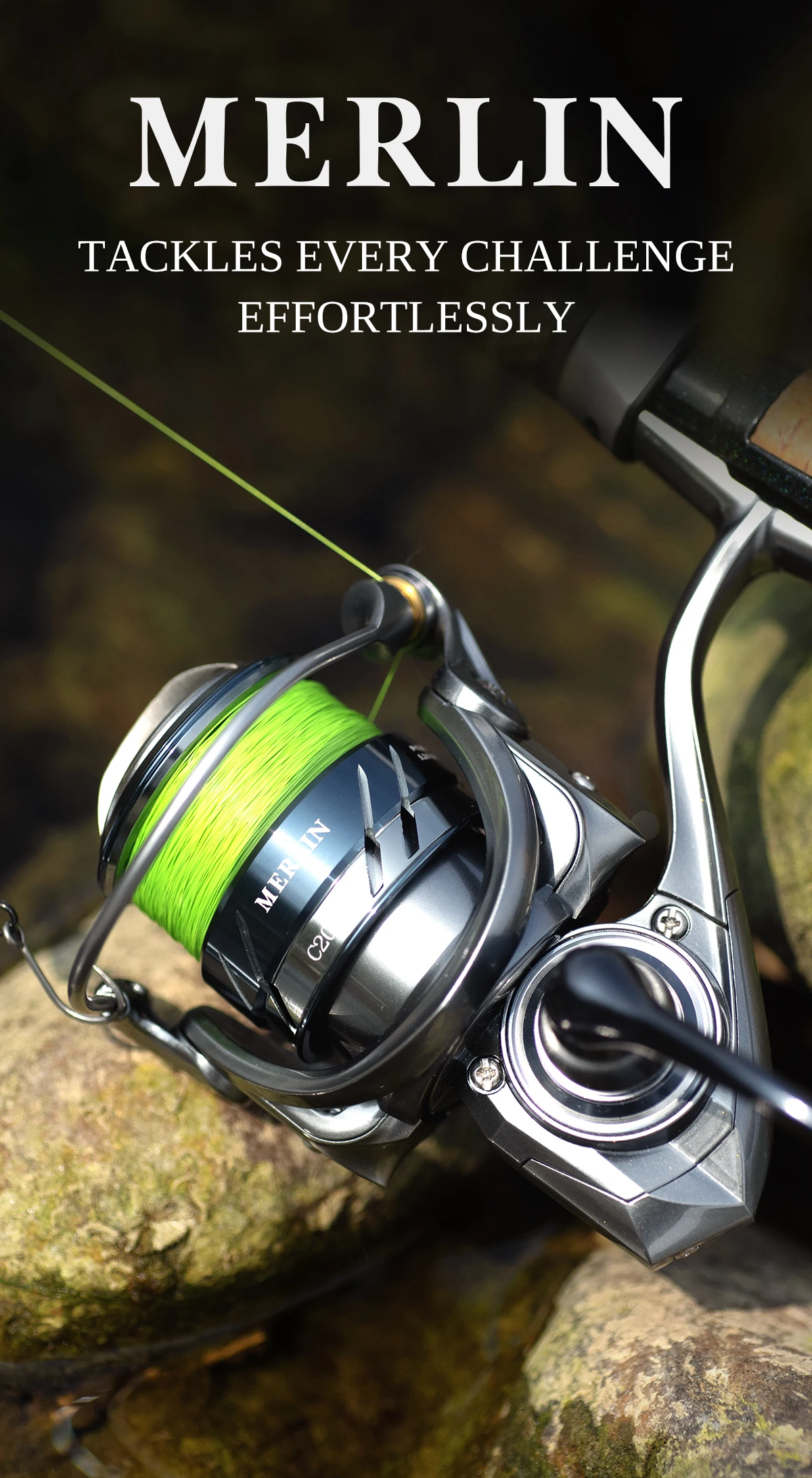 TSURINOYA Finesse MERLIN 1000 C2000S 165g METAL Spinning reel 5KG Max Drag Saltwater Reel Bass Pike Wheel