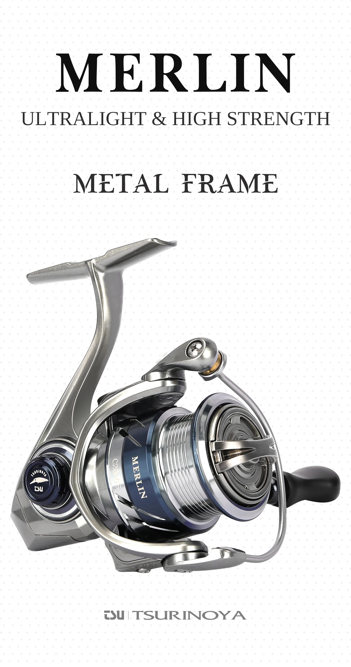 TSURINOYA Finesse MERLIN 1000 C2000S 165g METAL Spinning reel 5KG Max Drag Saltwater Reel Bass Pike Wheel