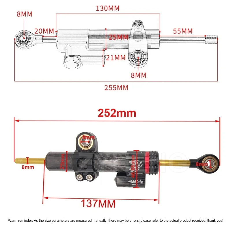 For Scooter Kukirin G2 Master Steering Damper Bracket CNC Carbon Fiber Stabilizer Steering Damper Adjustable Steering Damper Kit